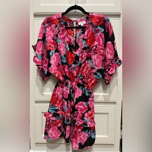 Floral Romper in Pink and Black